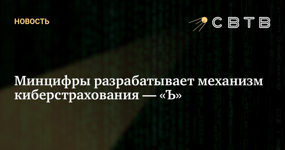 Минцифры разрабатывает механизм киберстрахования — «Ъ»